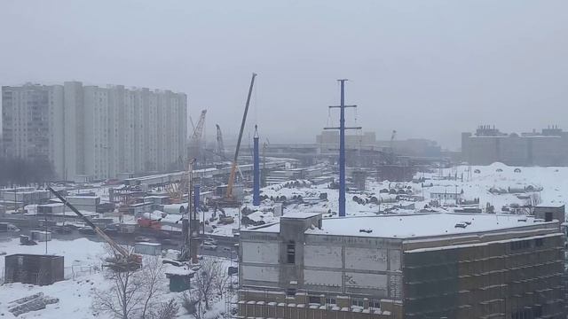 Демонтаж опоры ЛЭП. Юго-Восточная Хорда. Южная Рокада. смотреть онлайн