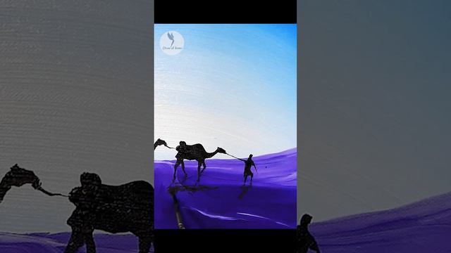 Captivating Acrylic Painting / Camels in the Desert #017