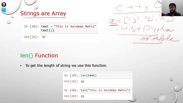 String In Python || Assign Variable and len() func || Basic for Python || Learn AI || Navdeep Mehta смотреть онлайн