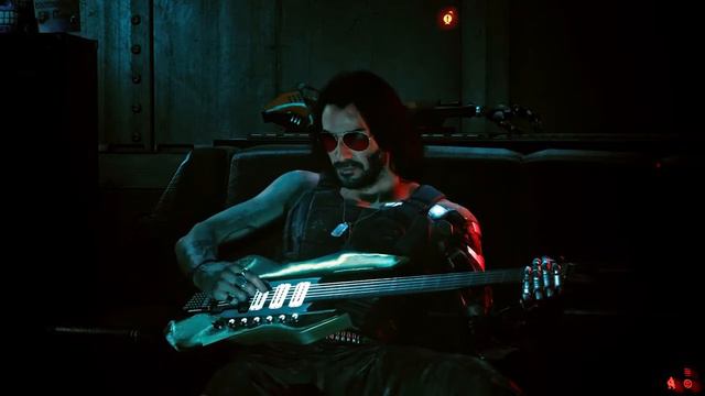 CYBERPUNK 2077  Джонни Сильверхэнд играет на гитаре (Johnny Silverhand plays guitar)