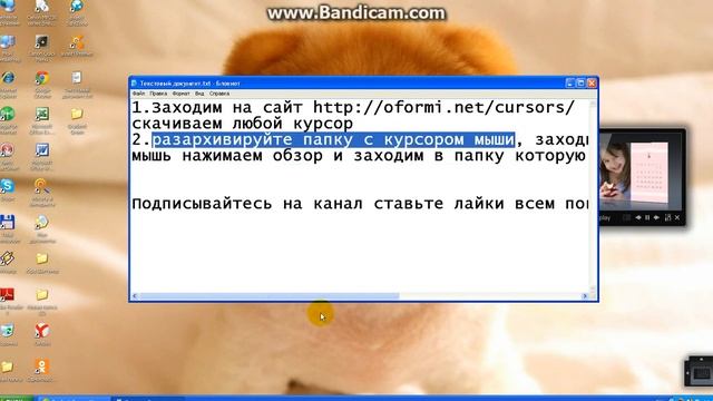 Как установить курсор на windows XP/Vista/7/8 смотреть онлайн