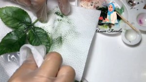 Делаю реалистичную розу из холодного фарфора/ тонировка листьев /