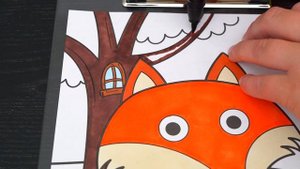 Coloring Cute Fox Crayola Coloring Page Prismacolor Paint Markers | KiMMi THE CLOWN