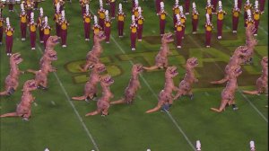 Десятки тираннозавров танцуют под тему из «Парка Юрского периода»