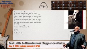 🎸 Don't Let Me Be Misunderstood (Reggae) - Joe Cocker Guitar Backing Track with chords and lyrics