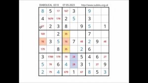 Sudoku diabólico  07/05/2023