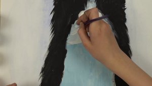 Рисуем чёрного котика гуашью очень просто