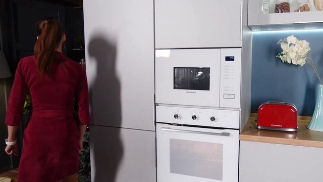 Шкаф духовой газовый с электрическим грилем MAUNFELD MOGS703W смотреть онлайн