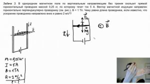 В однородном магнитном поле по вертикальным направляющим без трения скользит прямой горизонтальный