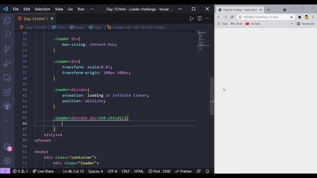 Magnify Loading Animation Using CSS (Day 15 of CSS3 in 16 Days Loading Animation )