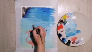 How to draw a Flamingo./ Как нарисовать фламинго гуашью.