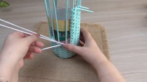 Подставка для бутылки из газетных трубочек/Newspaper Bottle Stand