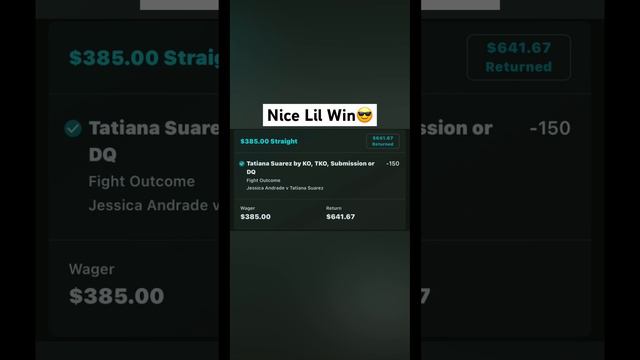Tatiana Suarez Came Through For Me Tonight Single Bet Cashed🔥🥊#sportsbetting #ufc