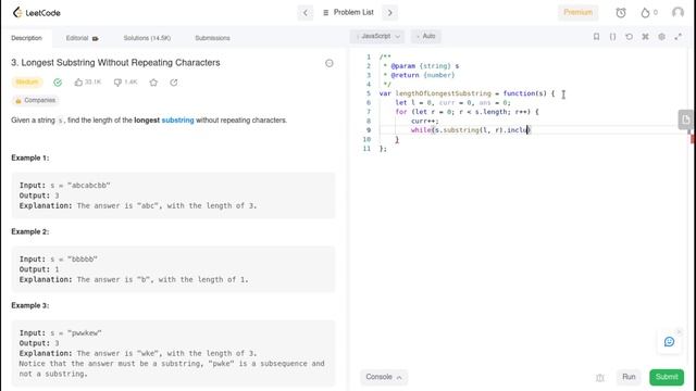 Leetcode - Longest Substring Without Repeating Characters смотреть онлайн