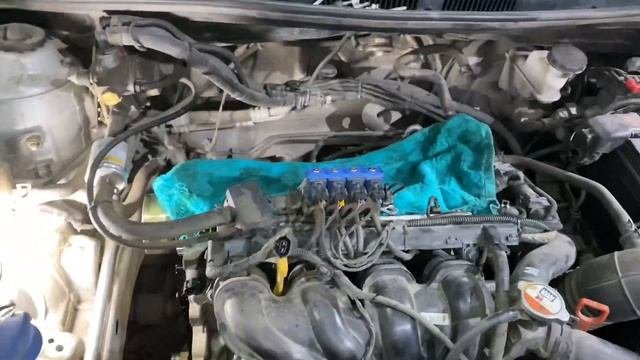 Хендай Солярис,зажало клапана!регулируем подточкой стаканов.