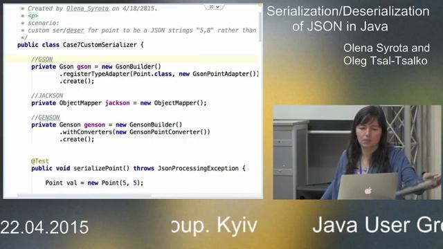 Java User Group Meeting "Java object to / from JSON"