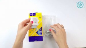 Адаптер питания Hoco C80A Rapido PD+QC 3.0 charger с кабелем Type-C to Type-C Белый