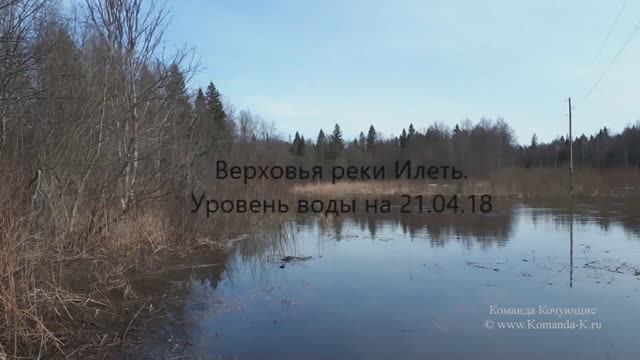 Уровень воды в верховьях Илети Паводок на реке Илеть возле деревни Илеть 2018