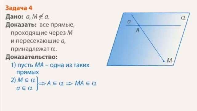 Задачи на применение аксиом стереометрии и следствий