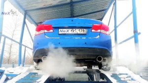 NeX® Chevrolet Cruze седан. Глушитель раздвоенный & насадки Ø101 мм. Вид, Звук, Цвет