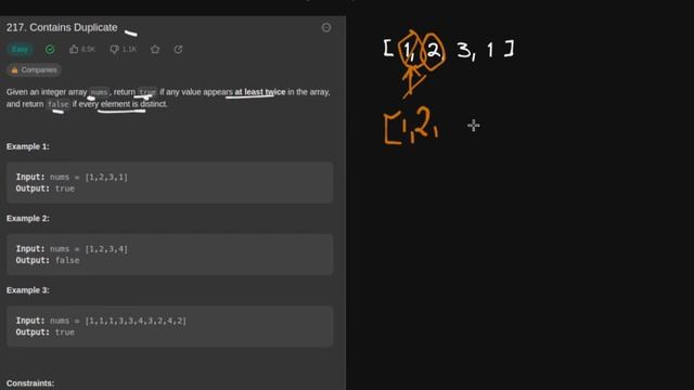 Leetcode 217 - Contains Duplicate - Python Solution