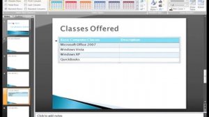 PowerPoint 2007: Working with Tables