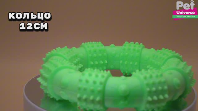 PU3062GN Игрушка для собак Pet Universe многофактурное кольцо с пупырышками 12х3 см смотреть онлайн