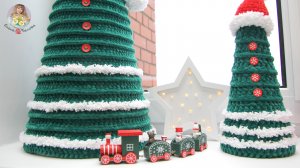 ?ЁЛОЧКА из плюшевой пряжи за 1 час (крючком)⛄