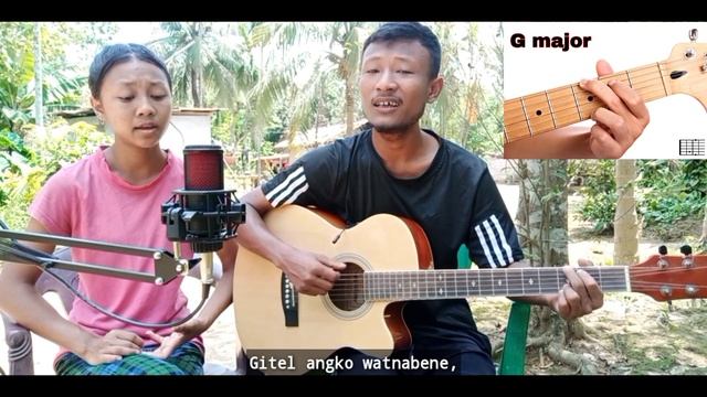 Gitel Angko Watnabe // A.chik ring.ani git-ni number 190 // Guitar chords Tutorial смотреть онлайн