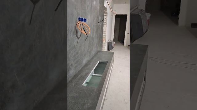 Зона камина из крупноформатной плитки 180х100см смотреть онлайн