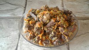 Говяжье сердце тушеное с овощами кулинарный рецепт.
