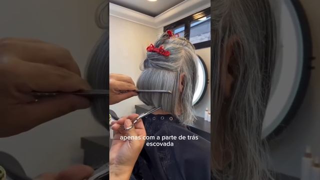 Corte cabelo grisalho feminino