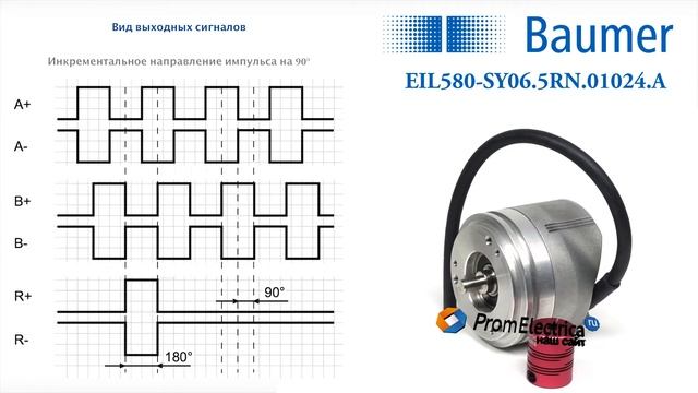 Энкодер Baumer в корпусе 58 мм с выступающим валом 6 мм; Артикул EIL580-SY06.5RN.01024.A смотреть онлайн