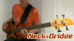 Test bass guitar Lunar Spartan 4 CS and Fokin custom JB pickups.