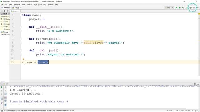 23. Python Constructor (__init__) & Destructor (__del__) | Python 3.6 | AITechEX