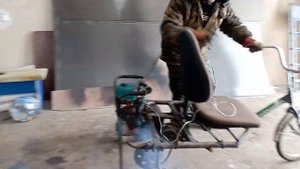 трицикл с двигателем бензопилы дружба.первый выезд.#бензопила #трицикл #самоделки