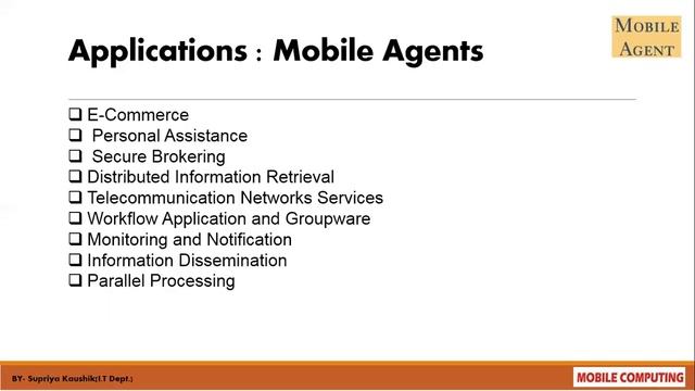 Lecture-1, MCA 4sem, Unit-IV | Introduction to Mobile, Agent by Supriya kaushik | Mobile COmputing смотреть онлайн