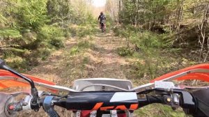 На питбайках по лесу #1 часть. #питбайк #бездорожье #мотоцикл #kayo #enduro #эндуро #карелия