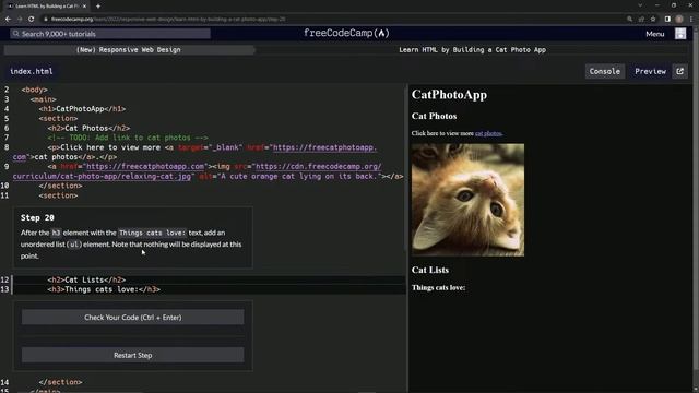 Learn HTML by Building a Cat Photo App - Step 20