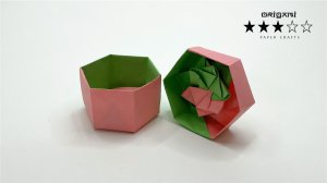 Оригами Коробочка с крышкой для подарка из листа бумаги. Подробный видео урок поделки из бумаги. ★★★