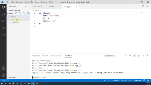 12.TypeScript Use of Any & export default   [08-Mar-2021]