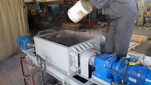 Помол угля на двухвалковой дробилке - зазор 5 мм