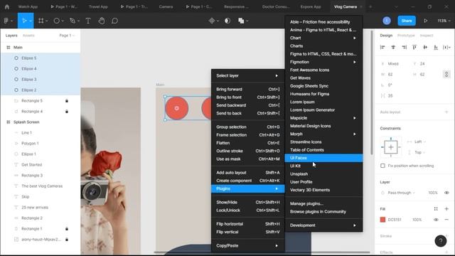 Figma camera app design with 3D Image Slider | Card Scroll Figma App (2021)