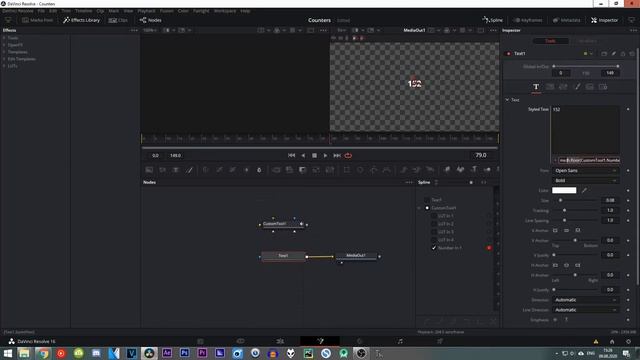 Как сделать счётчик в DaVinci resolve