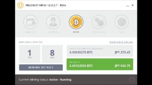 NiceHash Miner V2.0.2.7 GTX1060 6GB 8Cards