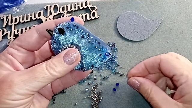 МК бархатная брошь 