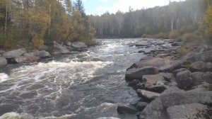 Пороги реки Салокачи. Порог Котёл. Река Салокачи конец сентября 2020 года.