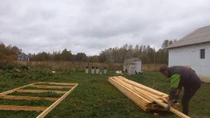 Строительство сарая для поросят. 1 часть.