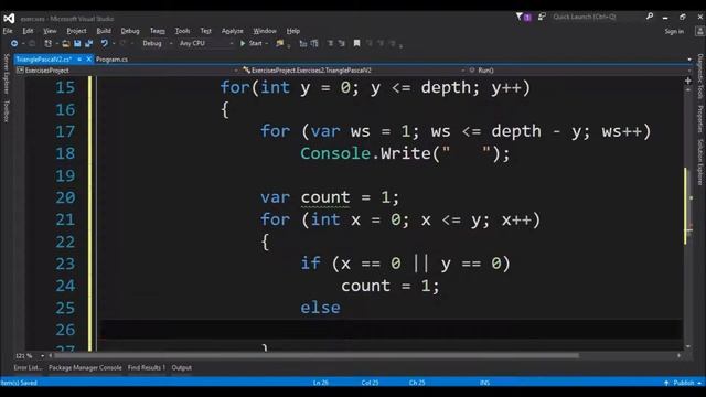 pascal's triangle v2 in c# смотреть онлайн