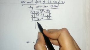 HCF and LCM of 96,54 and 75 by division method | in Urdu/Hindi |